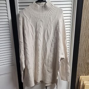 a new day Cream Turtleneck Cable Knit Sweater